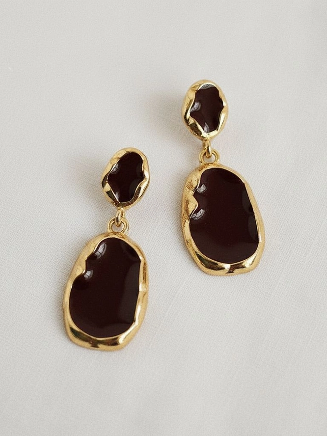 27 Organic Oval Drop Earrings