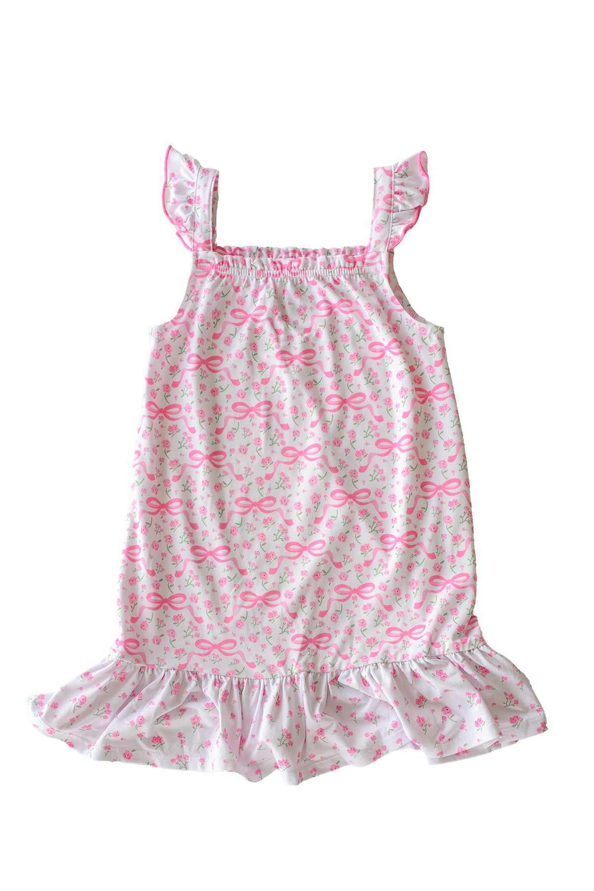 Girls' Full Length Ruffle Nightgown | Dreamy Bows