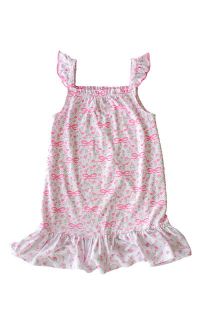 Girls' Full Length Ruffle Nightgown | Dreamy Bows