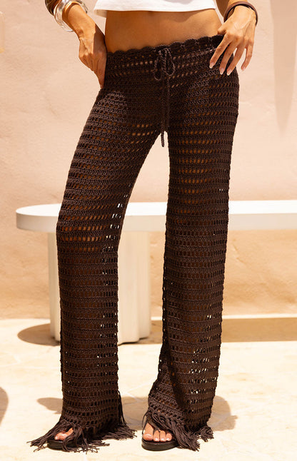 Pixie Brown Crochet Pants