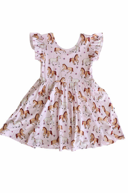 Girls' Ruffle Twirl Dress | Pony Club Pink