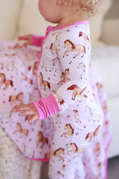 Convertible Zip Romper | Pony Club Pink