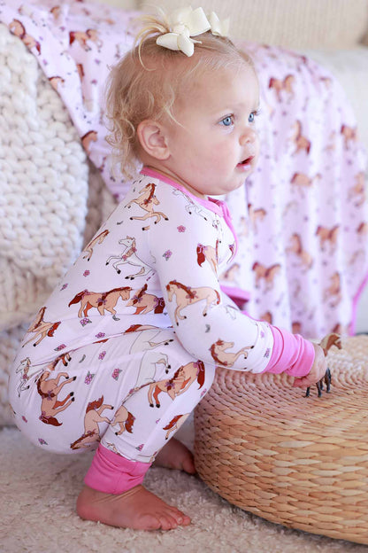 Convertible Zip Romper | Pony Club Pink