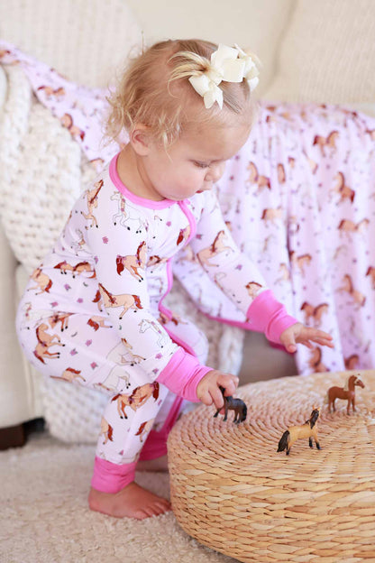 Convertible Zip Romper | Pony Club Pink
