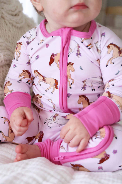Convertible Zip Romper | Pony Club Pink