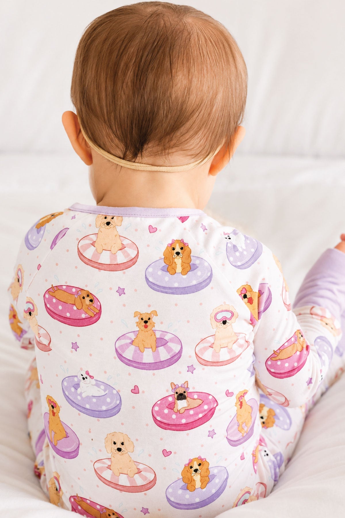 Convertible Zip Romper | Poolside Pups Pink