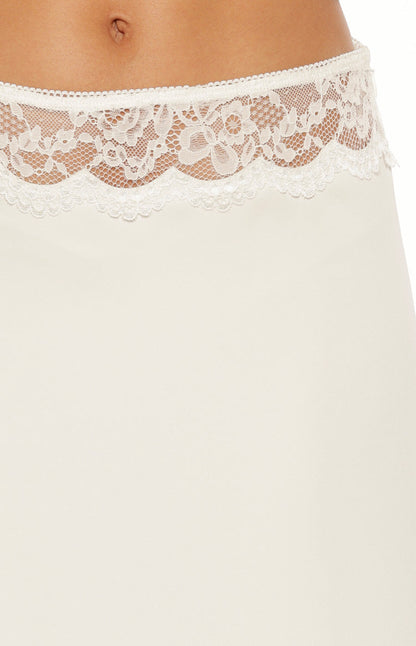 Reighn White Lace Detail Midi Skirt
