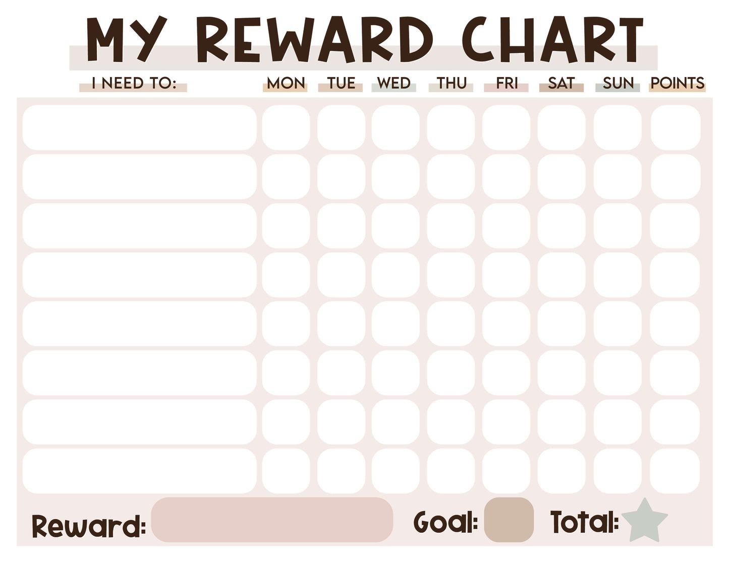 Chore Reward Chart - Free Digital Download
