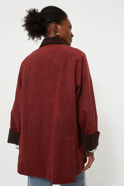 Brick Red Chiltern Street Jacket in Waxed Cotton