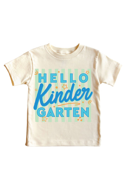 Hello New Grade Stripes Kids Graphic Tee | Natural