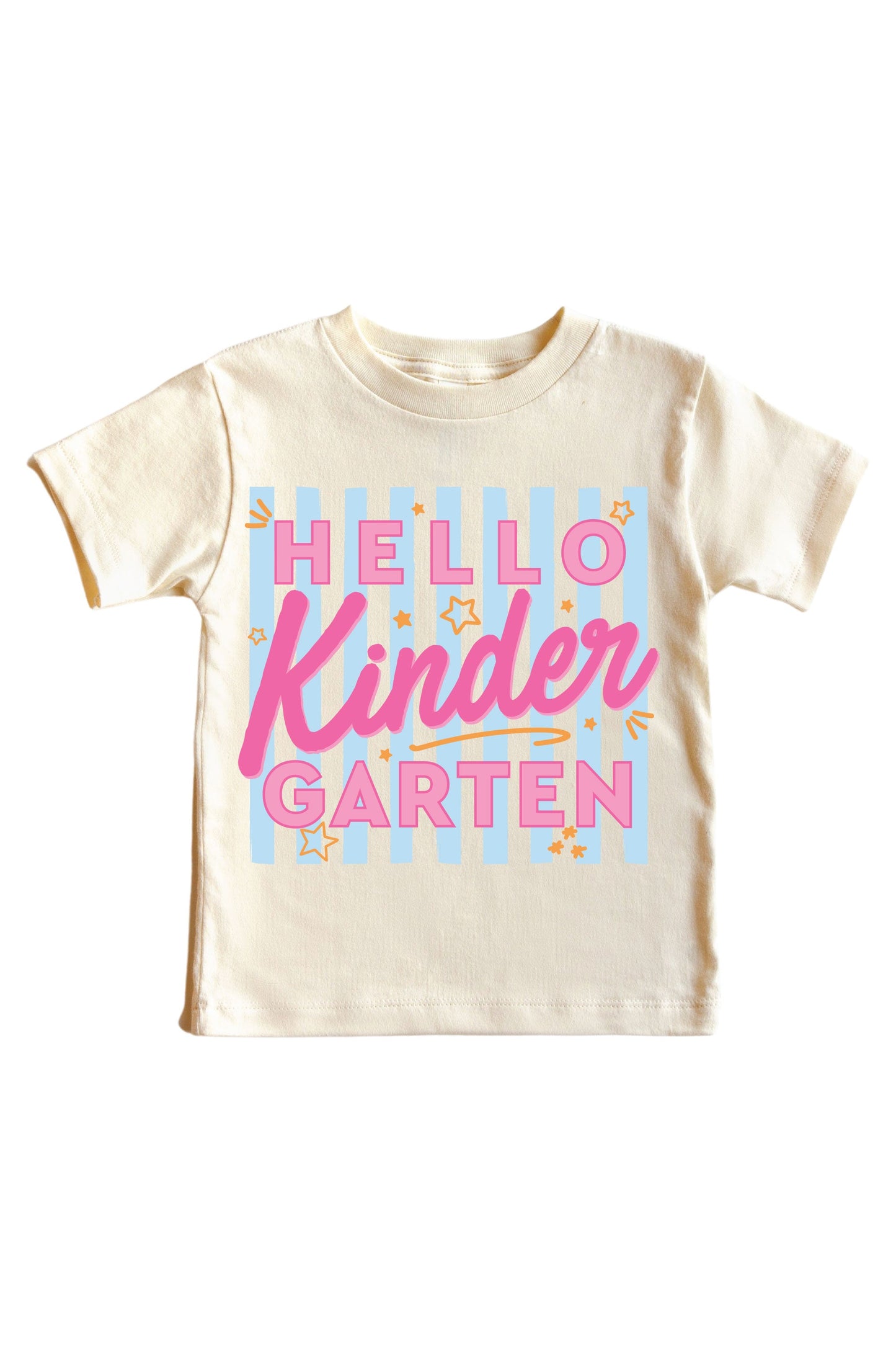 Hello New Grade Stripes Kids Graphic Tee | Natural