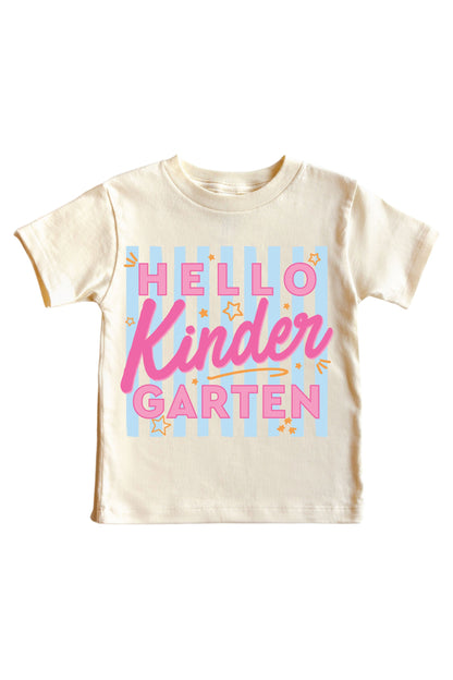Hello New Grade Stripes Kids Graphic Tee | Natural