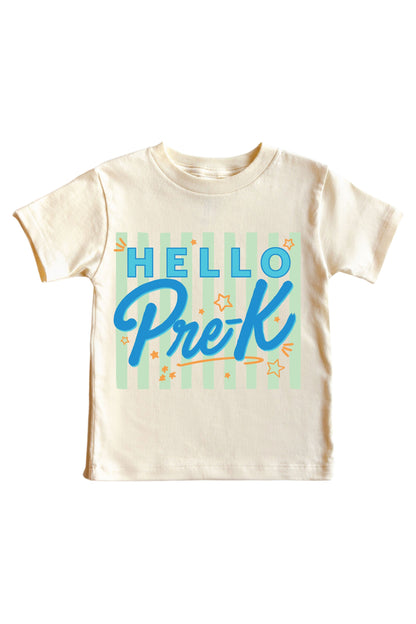 Hello New Grade Stripes Kids Graphic Tee | Natural