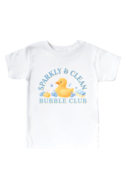 Bubble Club Blue Graphic Bodysuit & Kids Tee | White