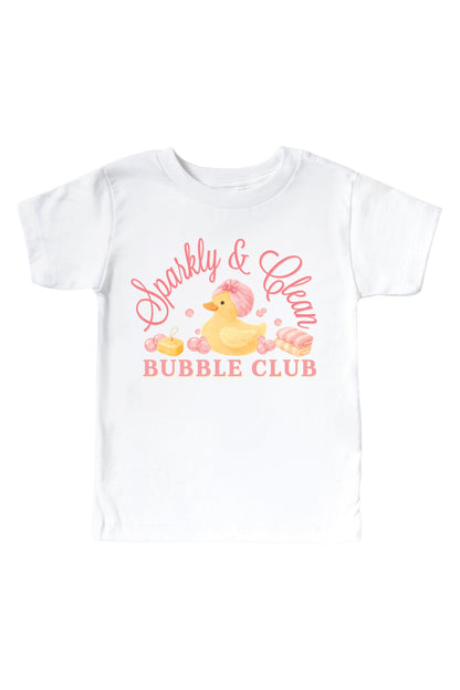 Bubble Club Pink Graphic Bodysuit & Kids Tee | White