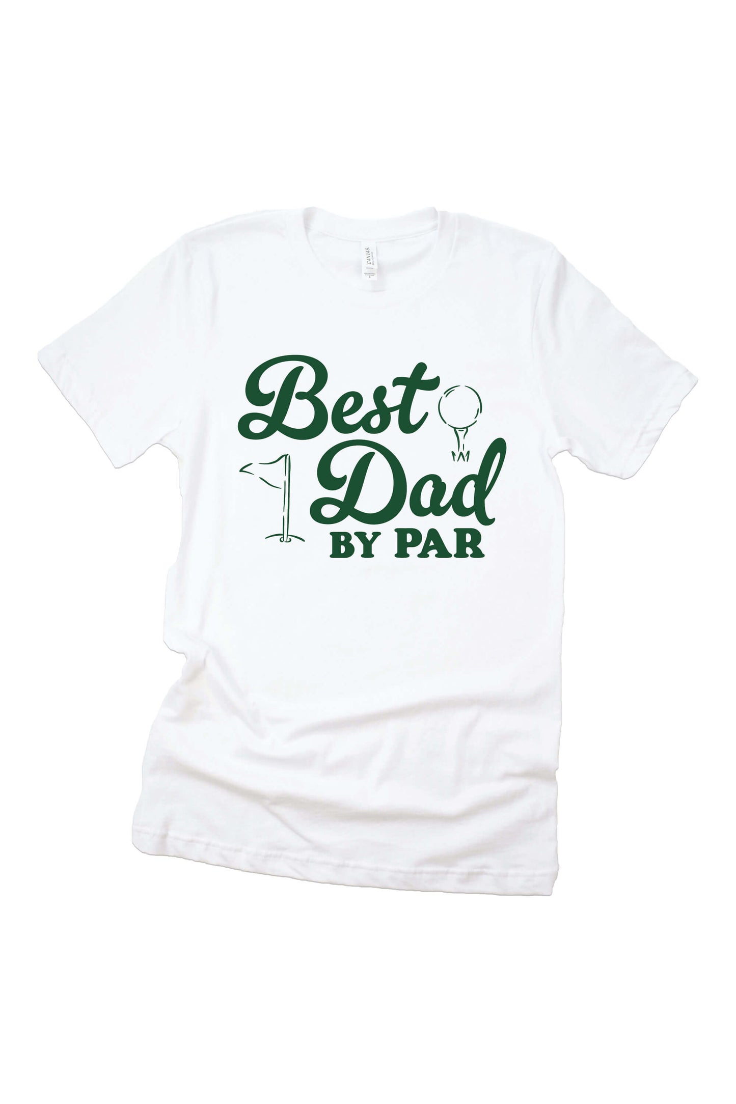 Best Dad By Par Adult Graphic Tee | White