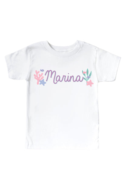 Personalized Let's Be Mermaids Graphic Bodysuit & Kids Tee | White