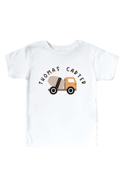 Personalized Little Builder Graphic Bodysuit & Kids Tee | White