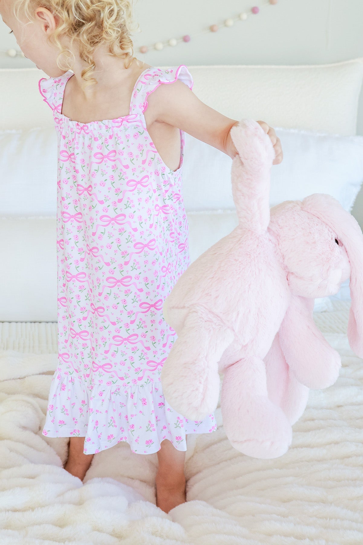 Girls' Full Length Ruffle Nightgown | Dreamy Bows