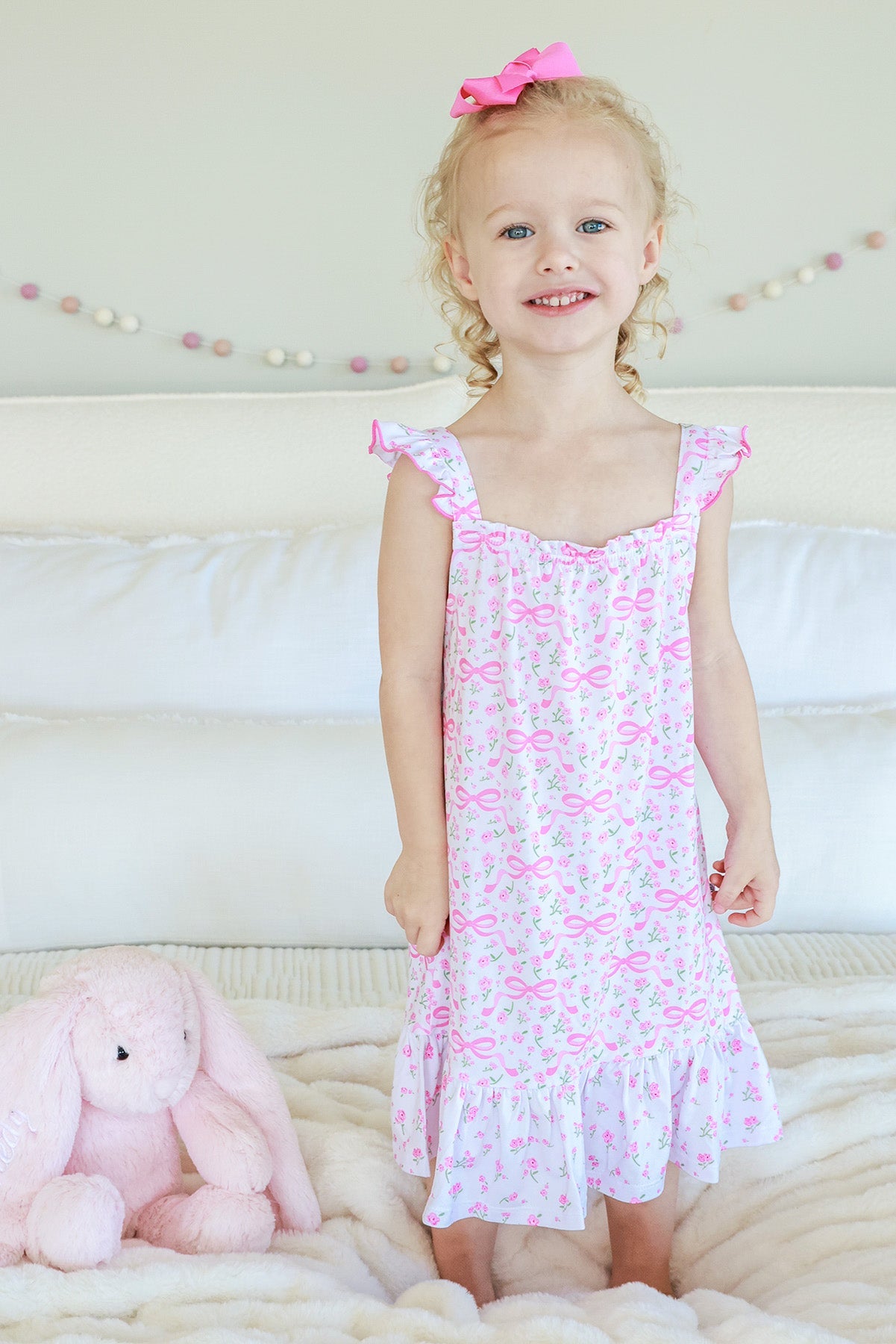 Girls' Full Length Ruffle Nightgown | Dreamy Bows