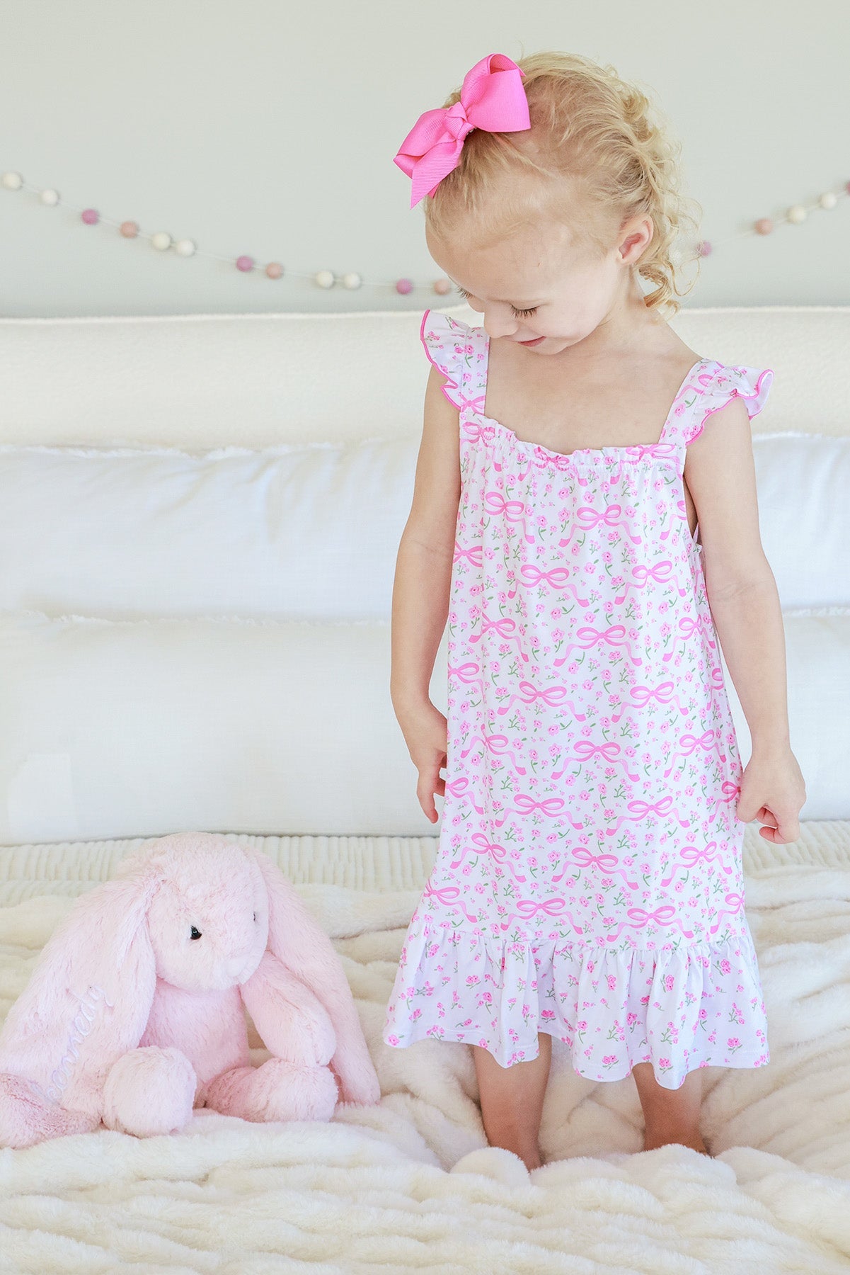 Girls' Full Length Ruffle Nightgown | Dreamy Bows