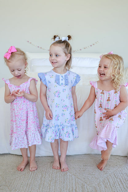 Girls' Full Length Ruffle Nightgown | Dreamy Bows