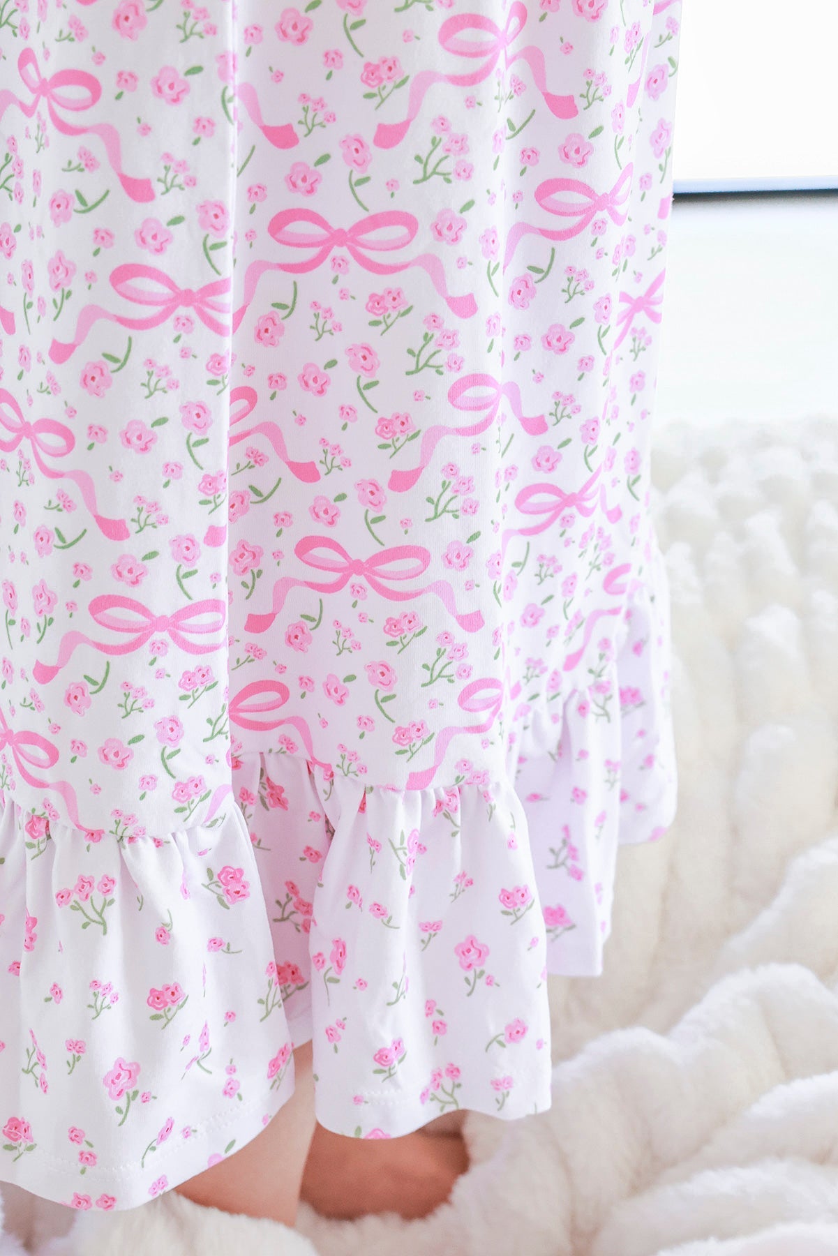 Girls' Full Length Ruffle Nightgown | Dreamy Bows