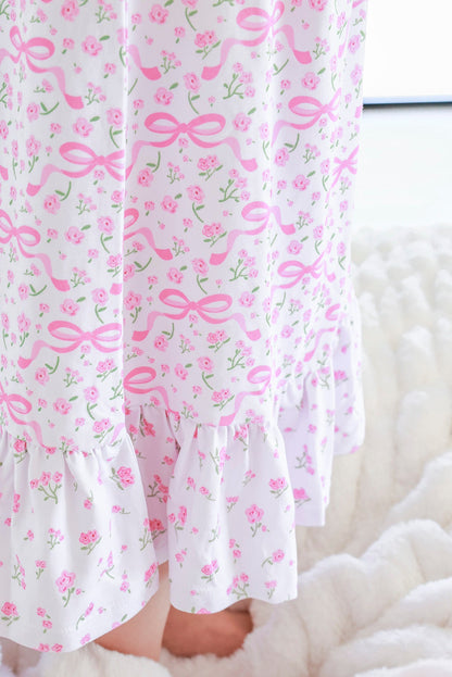 Girls' Full Length Ruffle Nightgown | Dreamy Bows
