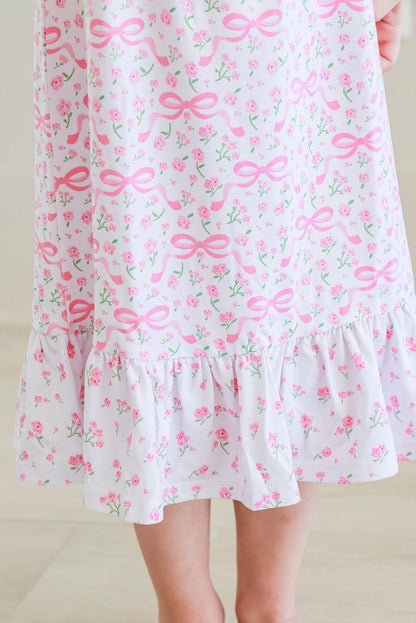 Girls' Full Length Ruffle Nightgown | Dreamy Bows