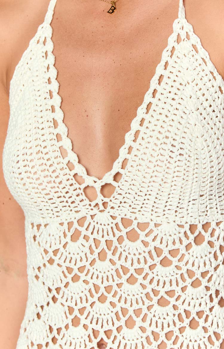 Tink White Crochet Maxi Dress