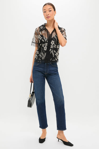 Brocade Floral The Cotillion Top