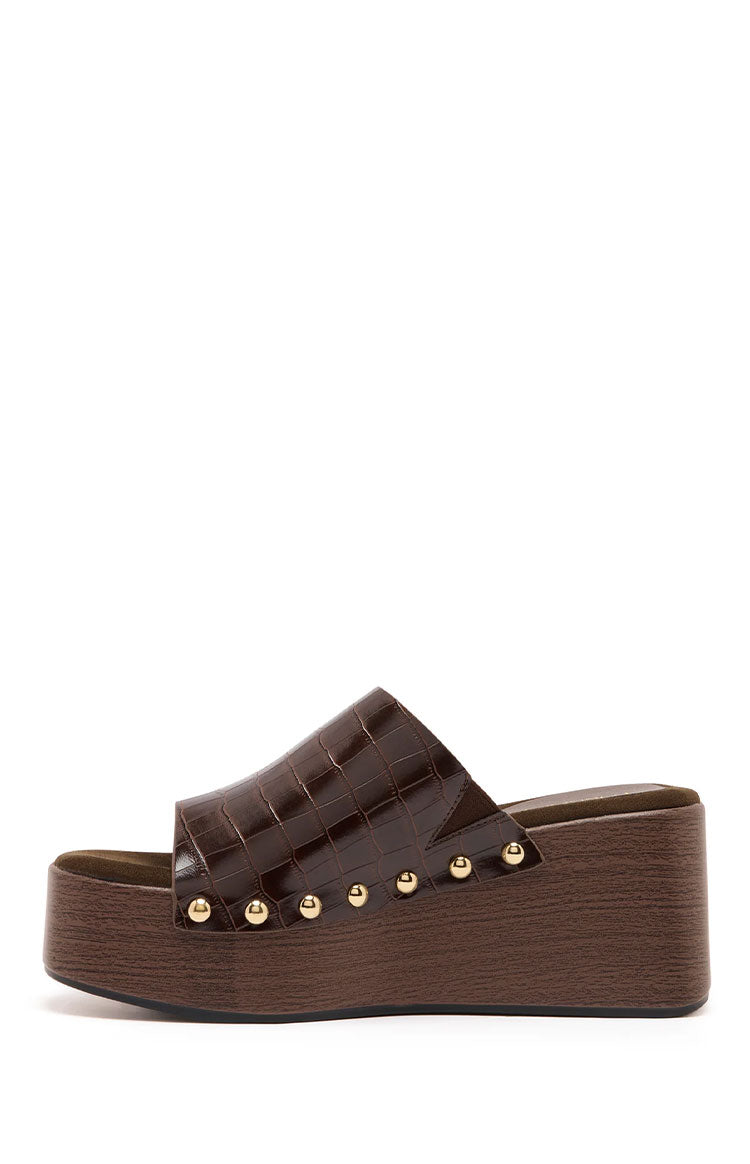 Therapy Imani Chocolate PU Croc Wedge