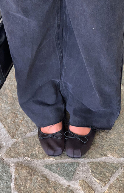 Therapy Mystic Black Satin Ballet Flat