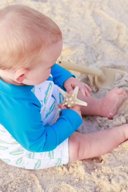 Long Sleeve Rash Guard Swim Romper Shortie | Tiny Trout