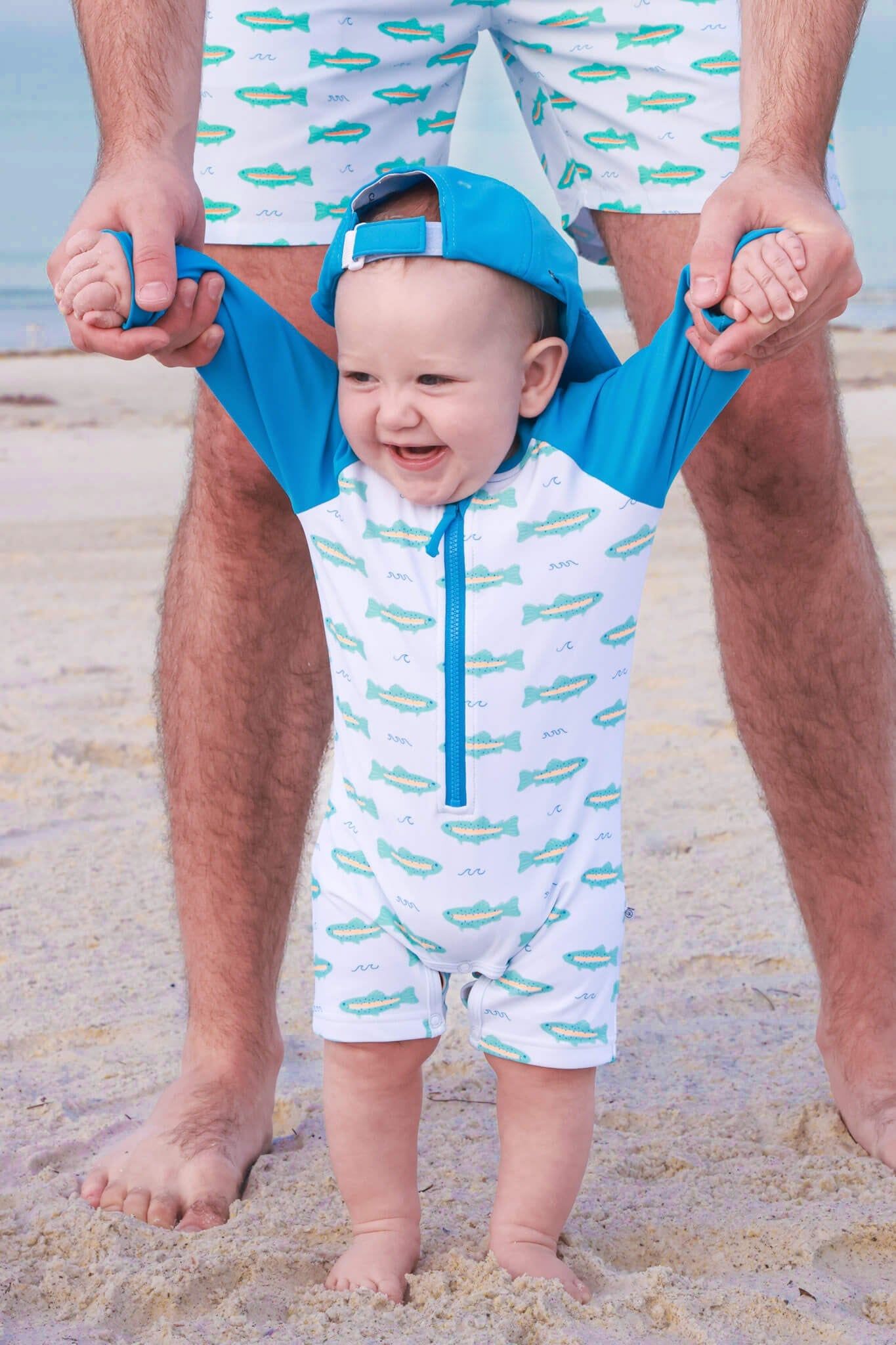 Long Sleeve Rash Guard Swim Romper Shortie | Tiny Trout