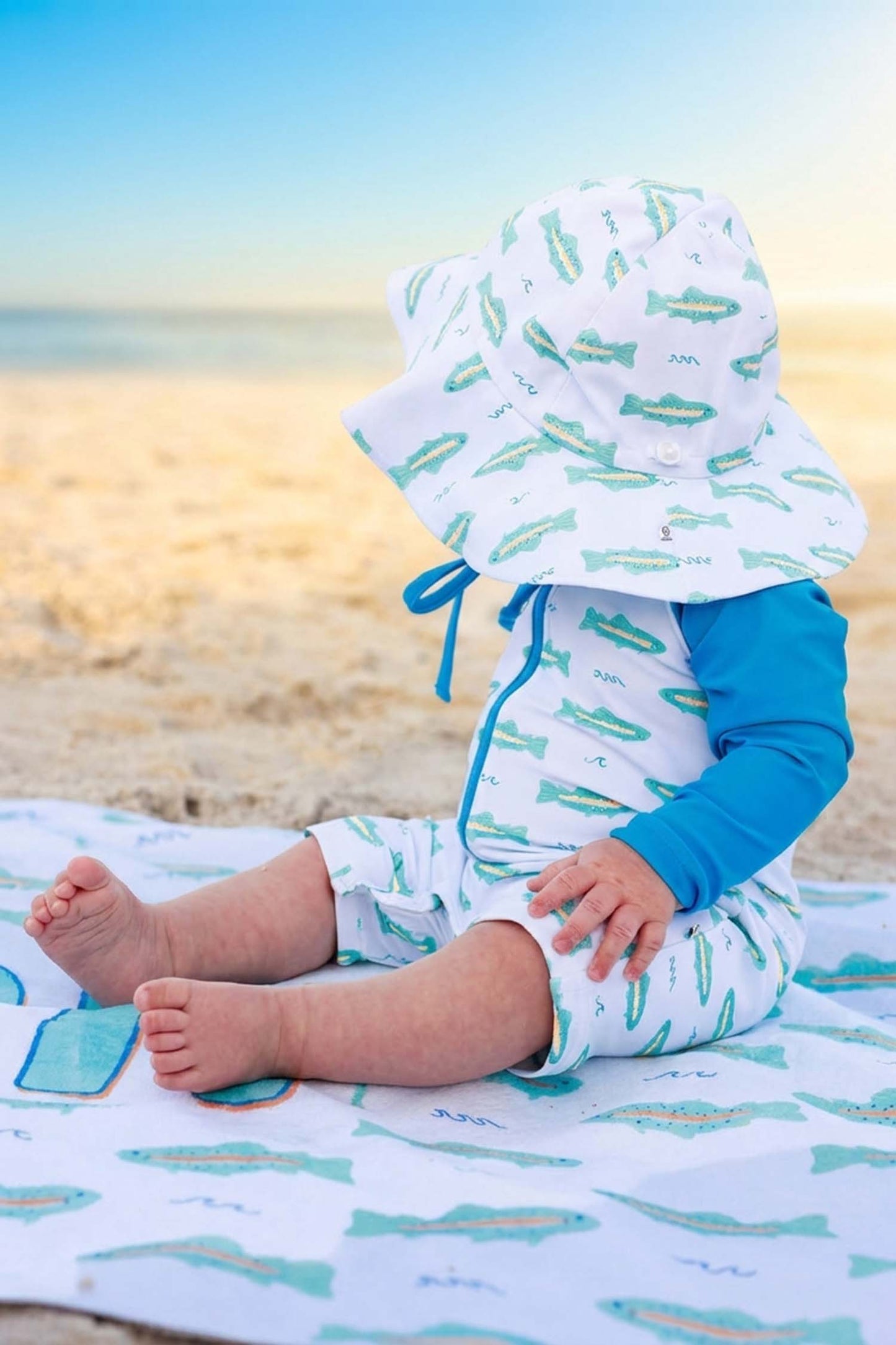 Long Sleeve Rash Guard Swim Romper Shortie | Tiny Trout