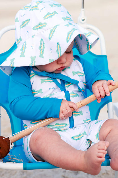 Long Sleeve Rash Guard Swim Romper Shortie | Tiny Trout