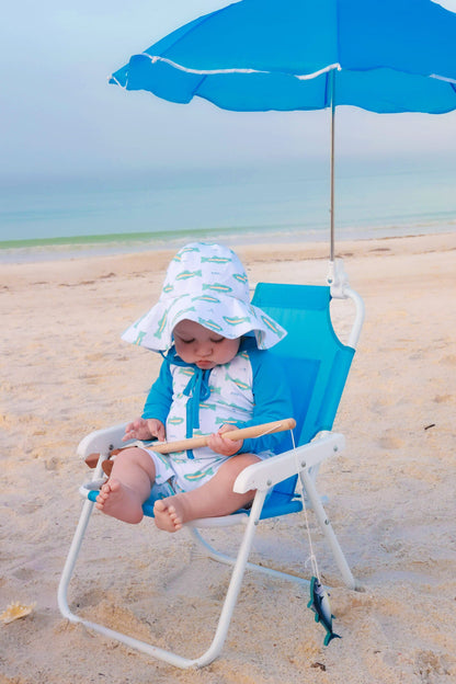 Long Sleeve Rash Guard Swim Romper Shortie | Tiny Trout