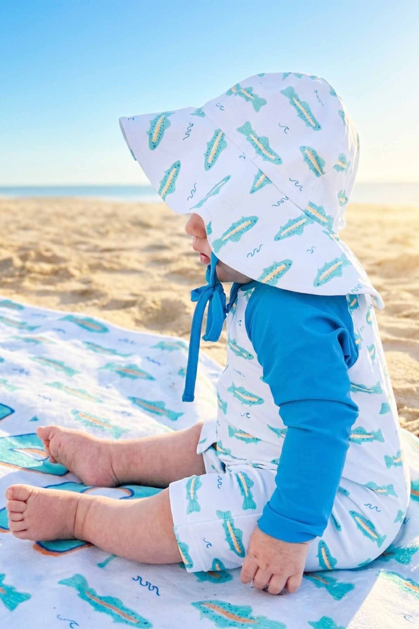 Long Sleeve Rash Guard Swim Romper Shortie | Tiny Trout