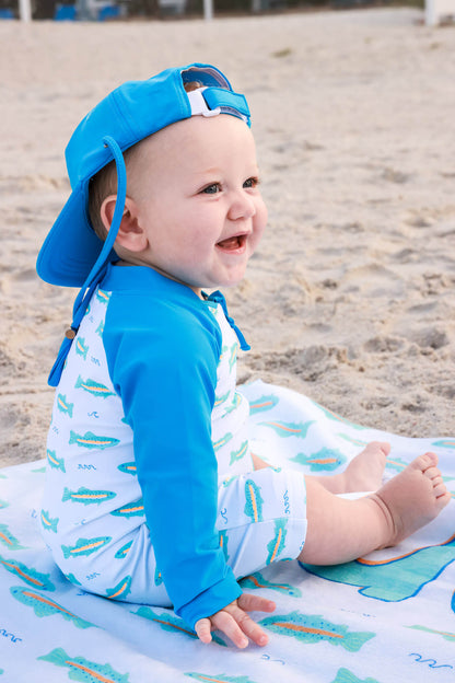 Long Sleeve Rash Guard Swim Romper Shortie | Tiny Trout