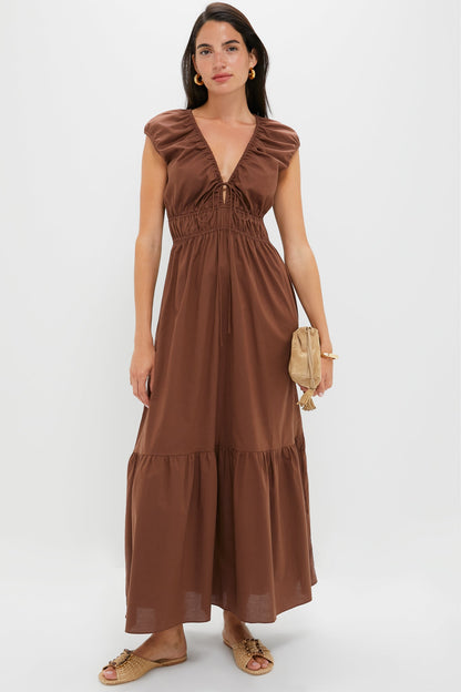 Chestnut Brown Hedda Maxi Dress