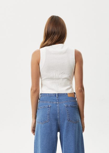 AFENDS Womens Lilo - Button Up Top - Natural