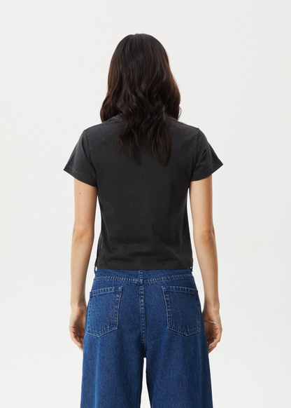 AFENDS Womens Nirvana - Baby Tee - Stone Black