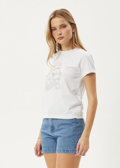 AFENDS Womens Greetings - Regular Tee - White