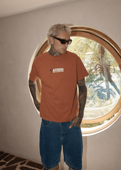 AFENDS Mens Nuts N Bolts - Heavyweight Boxy Tee - Terra