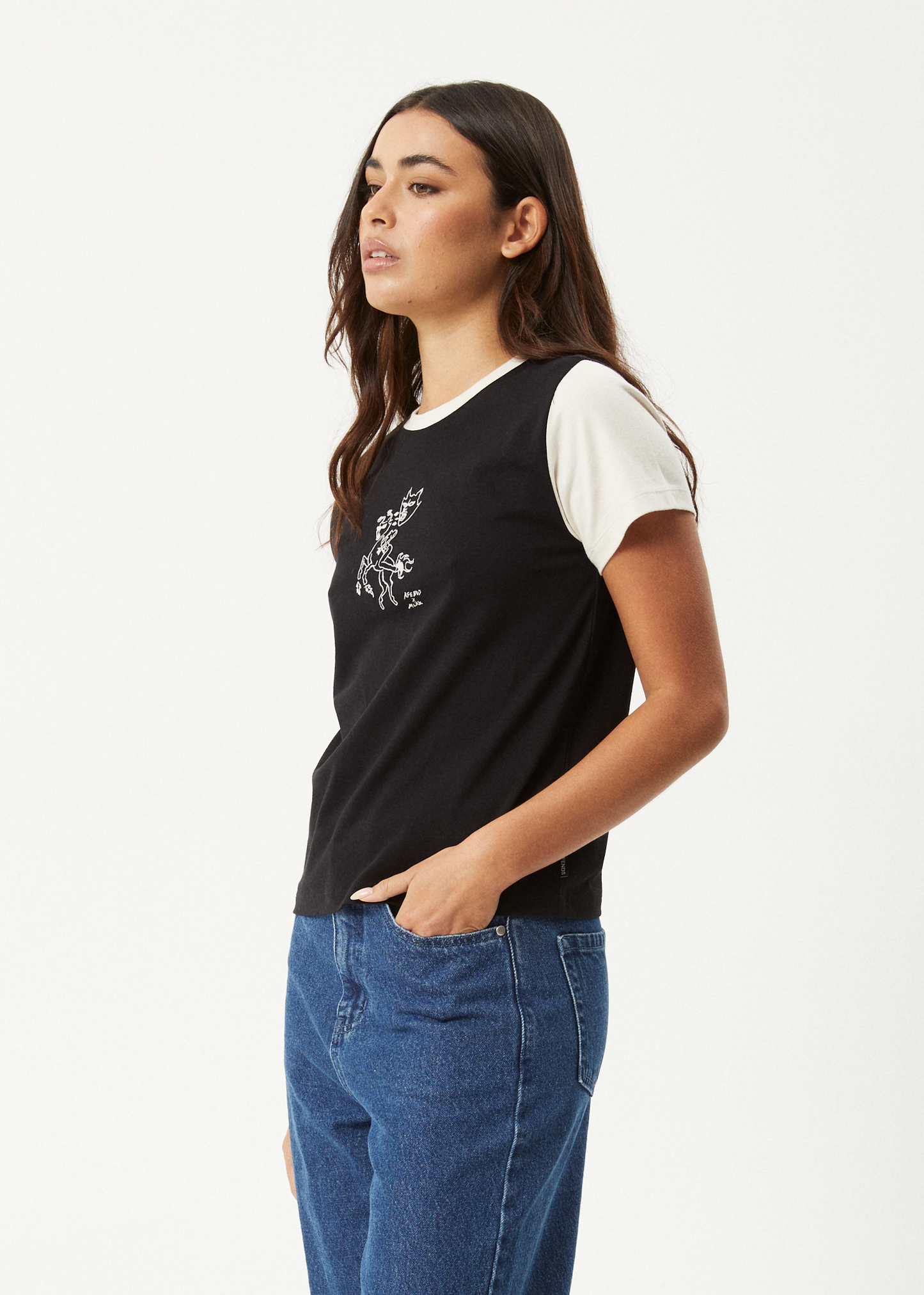 AFENDS Womens Karlee -  Regular Tee - Black