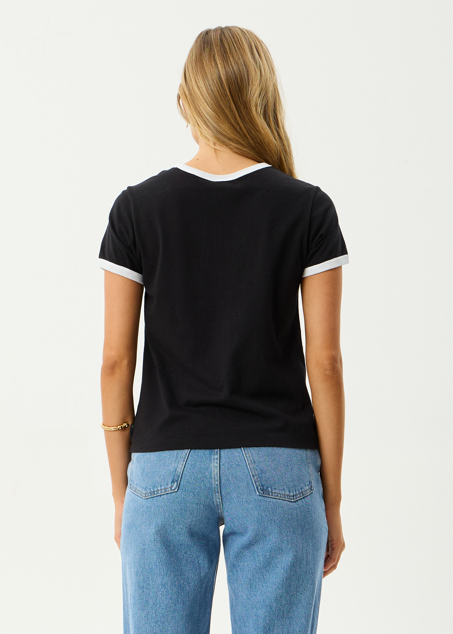 AFENDS Womens Gardening Club - Ringer  Tee - Black