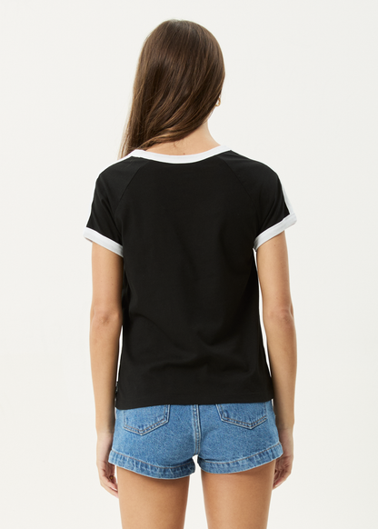 AFENDS Womens Catch And Release - Raglan Tee - Black
