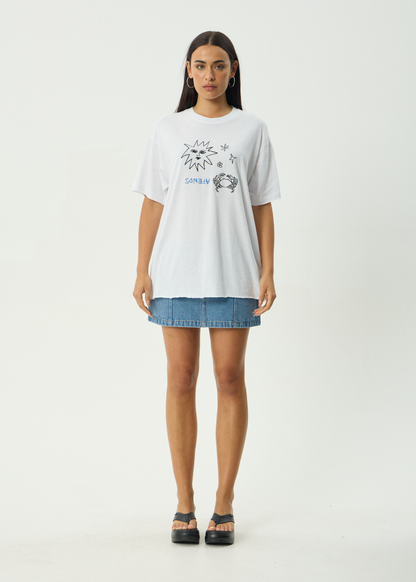 AFENDS Womens Sunbake - Oversized Tee - White