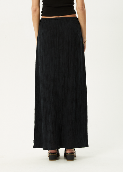 AFENDS Womens Frida - Seersucker Maxi Skirt - Black